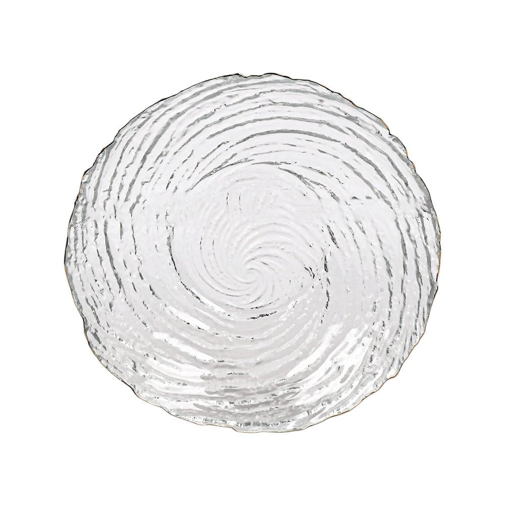 Салатник стеклянный Stenson Whirlpool 20х5 см Прозрачный (R93029-20)