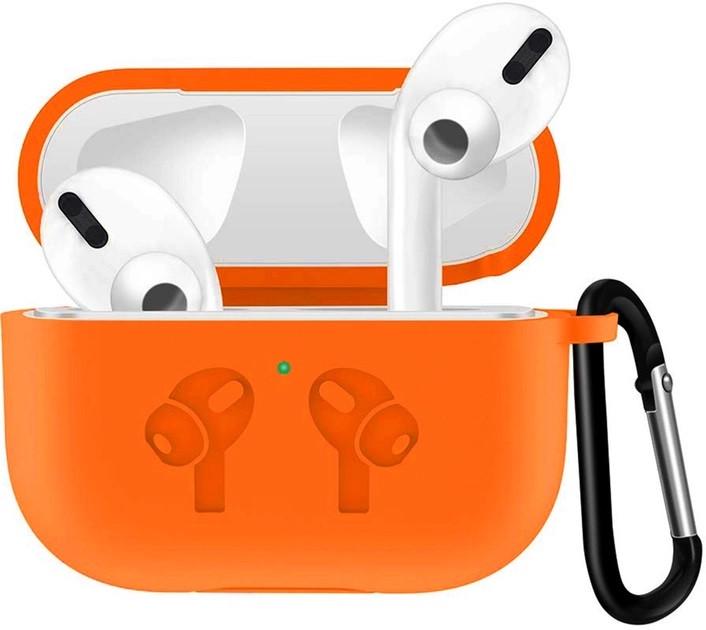 Чехол силиконовый для наушников AirPods Pro 2 с карабином Orange