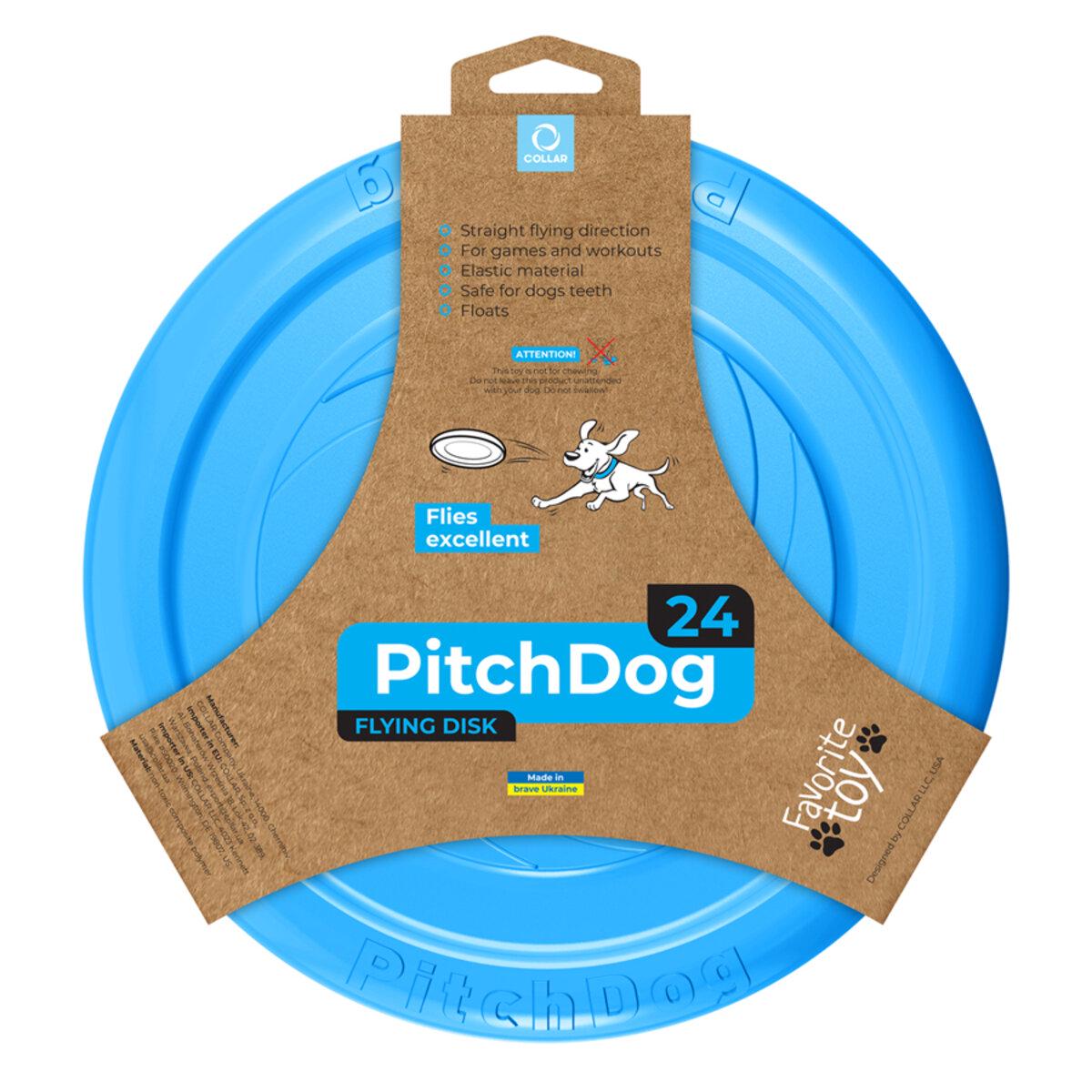 Ігрова тарілка для апортировки PitchDog D 24 см Блакитний (25881037)