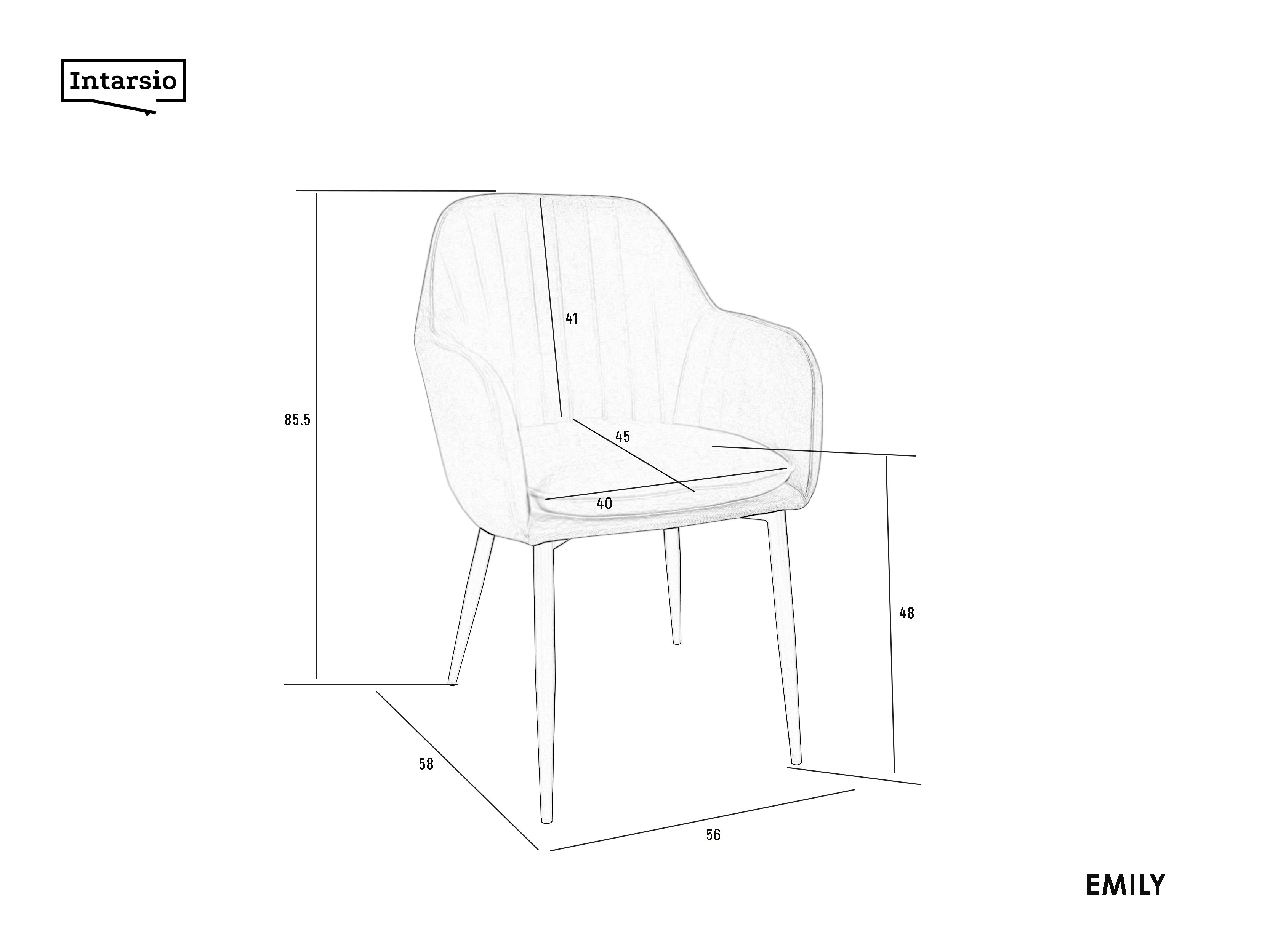Стул Intarsio Emily Черный/Графитный - фото 7 Стул Intarsio Emily Черный/Графитный - фото 7