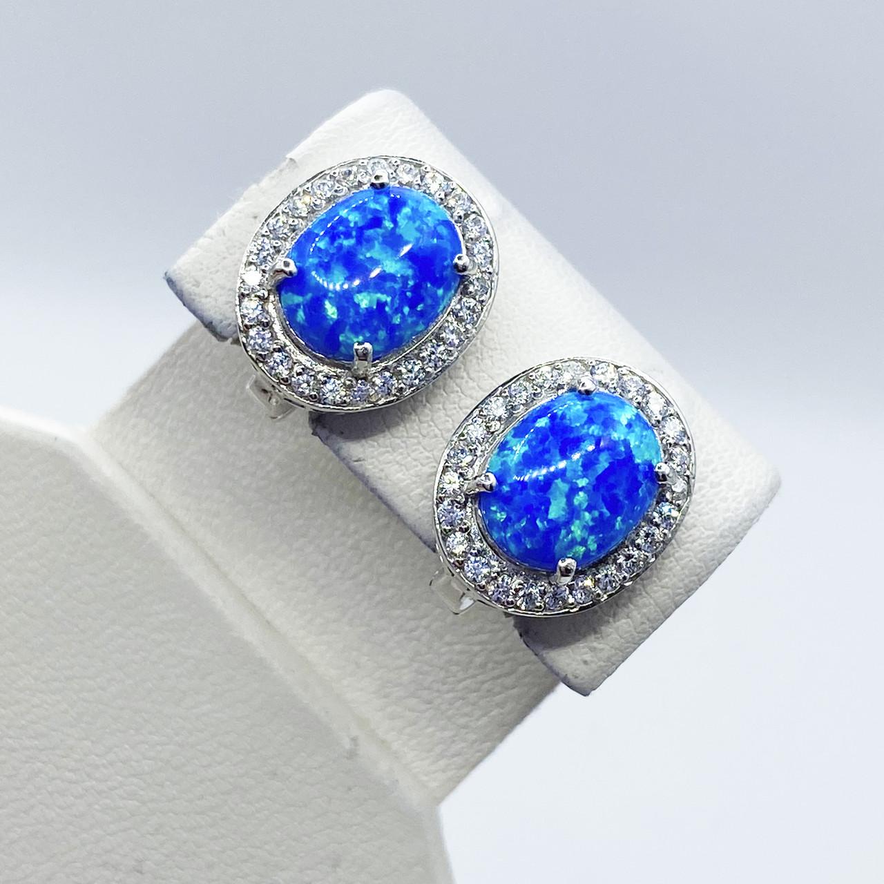 Серьги серебряные с опалом 5,48 г Синий (2254405849)