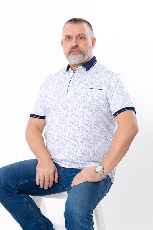 Футболка поло чоловіча батал Носи Своє 4XL Білий (15535)