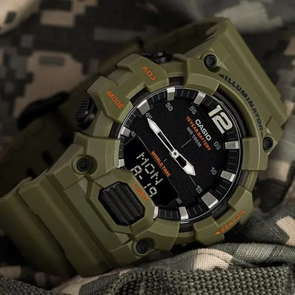 Часы электронные мужские Casio HDC-700-3A2 с двойной индикацией (1141-0088) - фото 4 Часы электронные мужские Casio HDC-700-3A2 с двойной индикацией (1141-0088) - фото 4