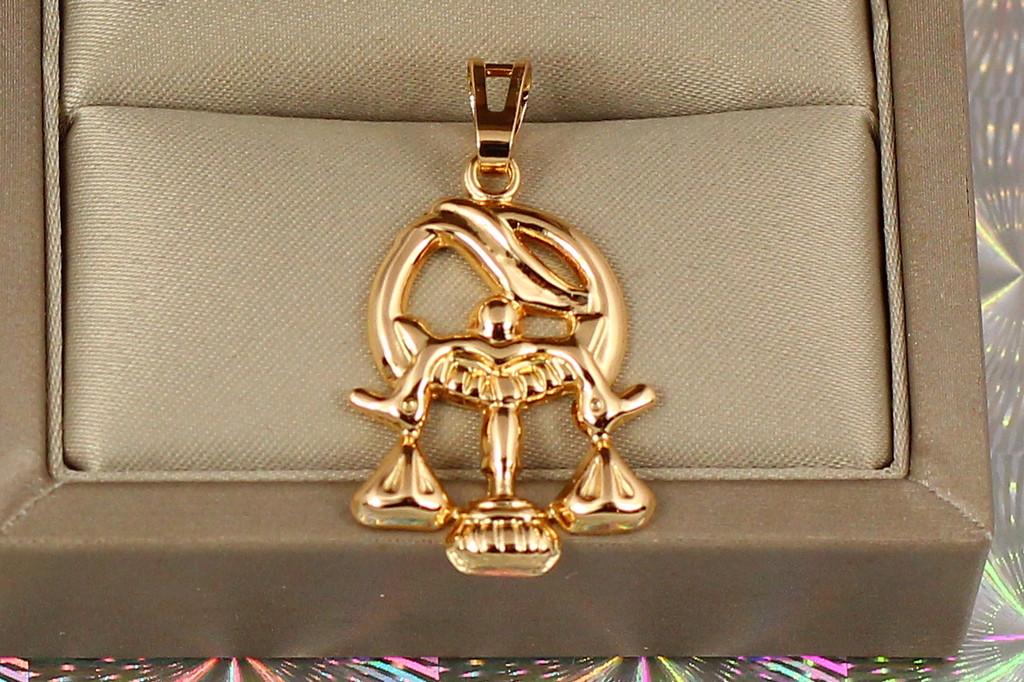 Кулон зодиак Xuping Jewelry Весы 2,6 см Золотистый