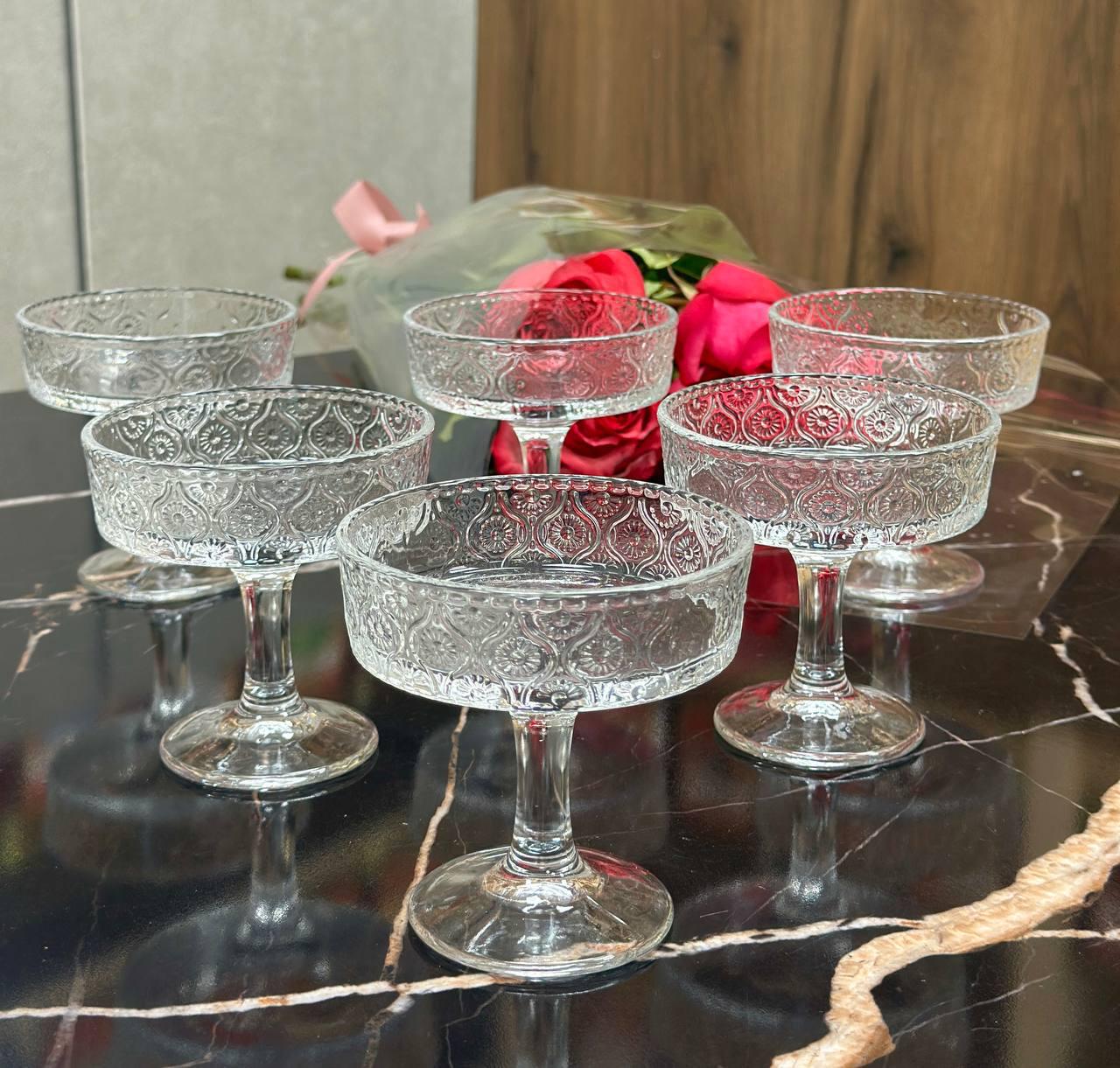 Набор бокалов для шампанского Olens Делайт 2 стеклянных 6 шт. 195 мл Прозрачный (102-1706)