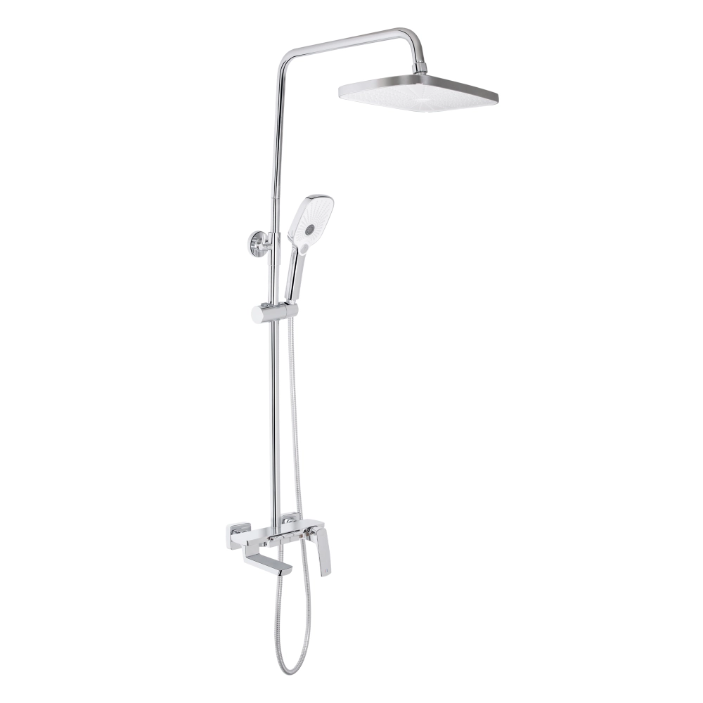 Душевая система с изливом Qtap Tern k30 универсальная на три потребителя Chrome (47591)