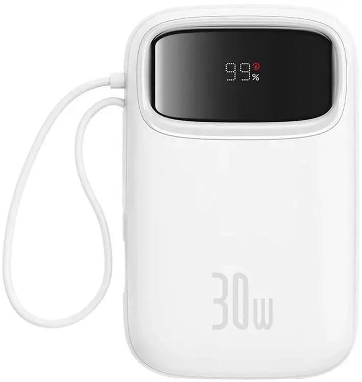 Повербанк внешний акб BASEUS Qpow 2 Digital Display 20000mAh 30W Белый (P10055009213-00)