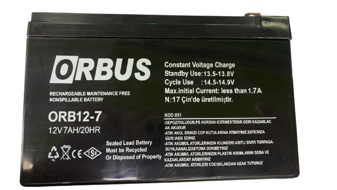 Акумуляторна батарея Orbus 12 V 7 A (000021217) - фото 1