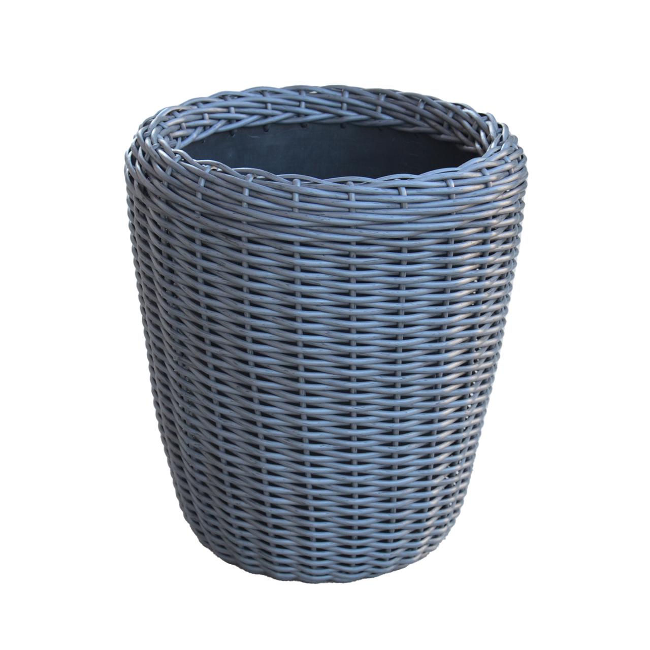 Кашпо високе для квітів та рослин з штучного ротангу/ручної роботи 16 л Графитовий - фото 1 Кашпо високе для квітів та рослин з штучного ротангу/ручної роботи 16 л Графитовий - фото 1