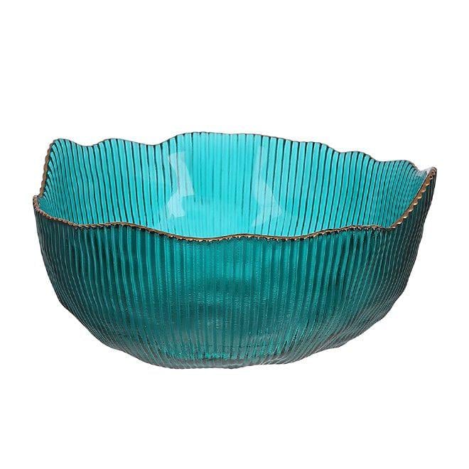 Салатник стеклянный Flora Fleur 17 см Изумрудный (28411)