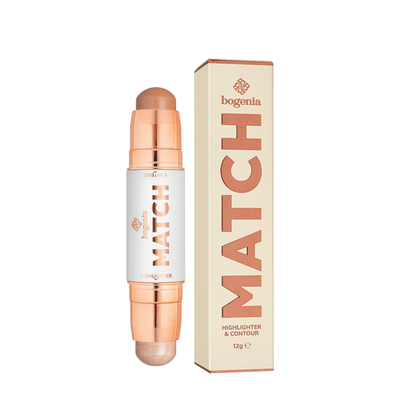 Хайлайтер и контур Bogenia Match Stick Highlighter & Contour 002 Айвори Бронзовый (BG656)