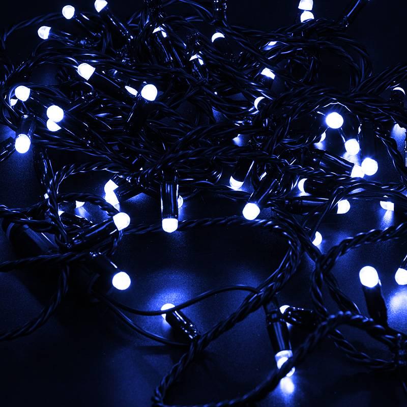 Гірлянда 160 LED Діод 20 м вилка що підлягає чорна ізоляція Blue