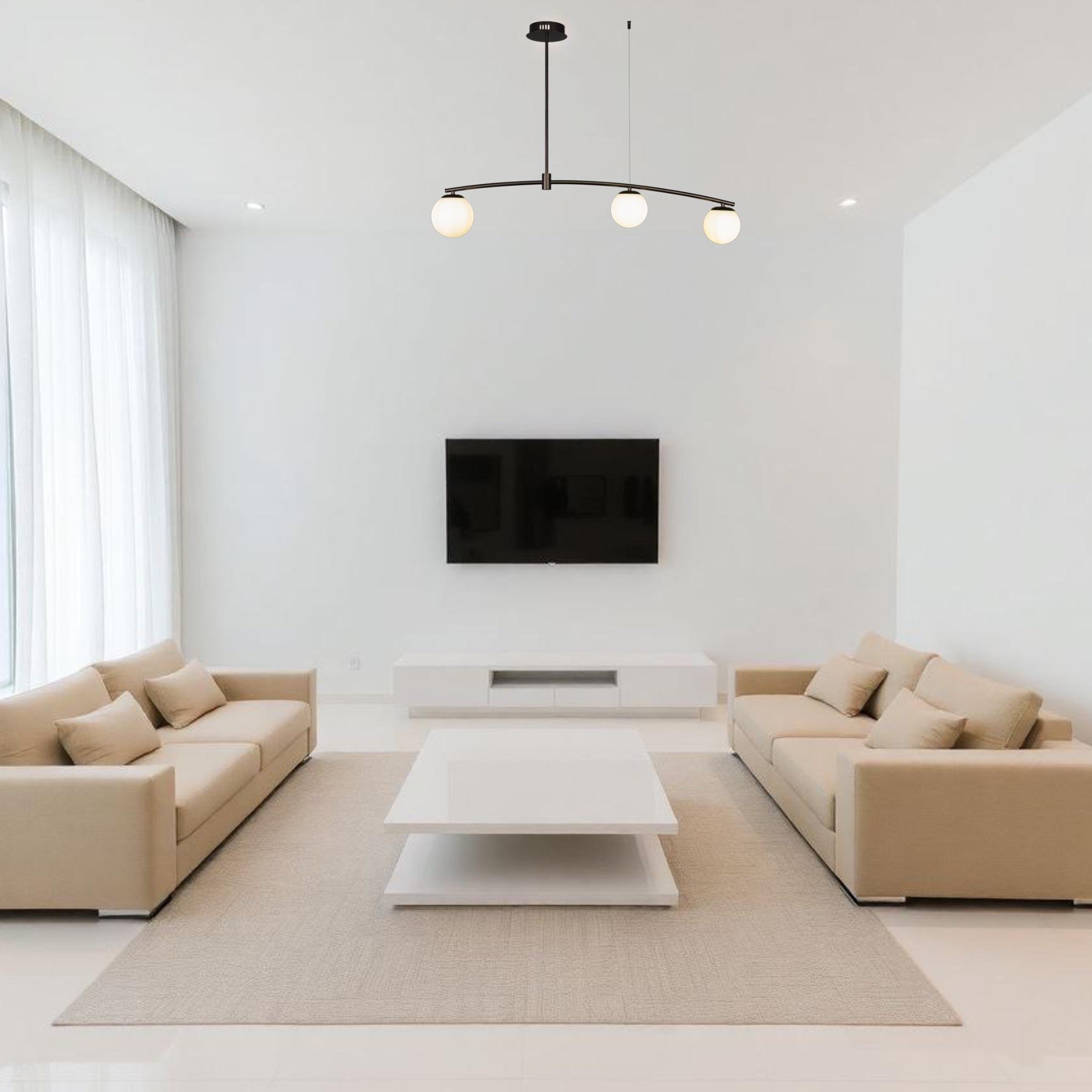 Люстра на 3 плафони Чорний/Білий (52-9827-3 BK+WH) - фото 4 Люстра на 3 плафони Чорний/Білий (52-9827-3 BK+WH) - фото 4