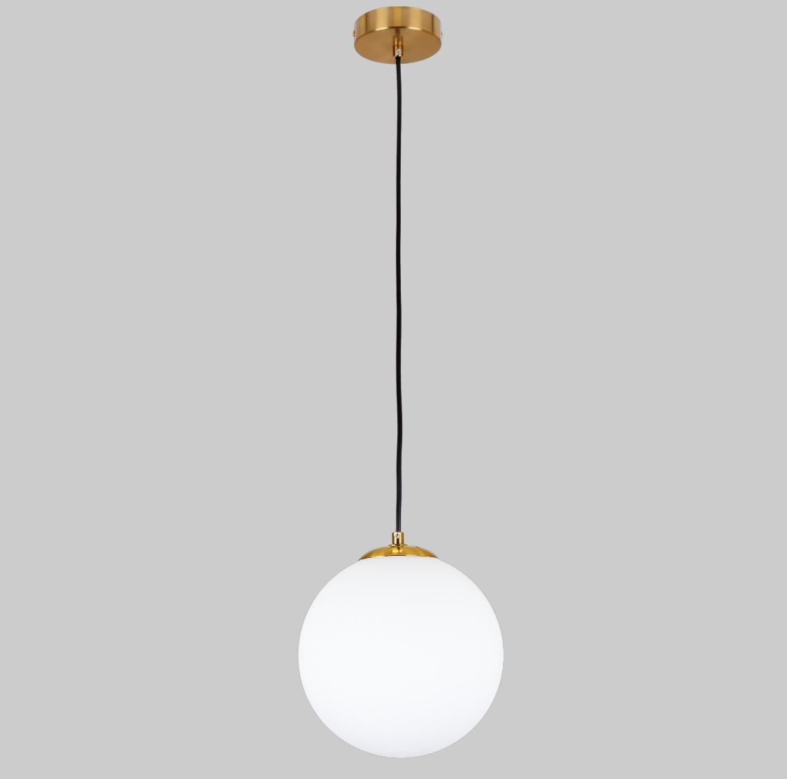 Подвес со стеклянным шаром 20 см Белый/Бронзовый (56-glass200F-1 BRZ+WH)