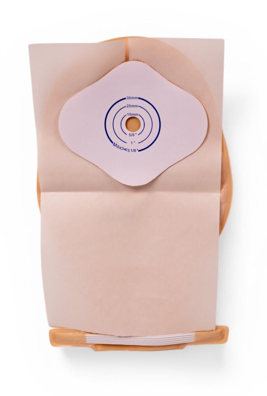 Калоприемник однокомпонентный открытого типа с проводным педиатрическим зажимом/фланец 15-35 мм Телесный (MED1-OS10-S1535)