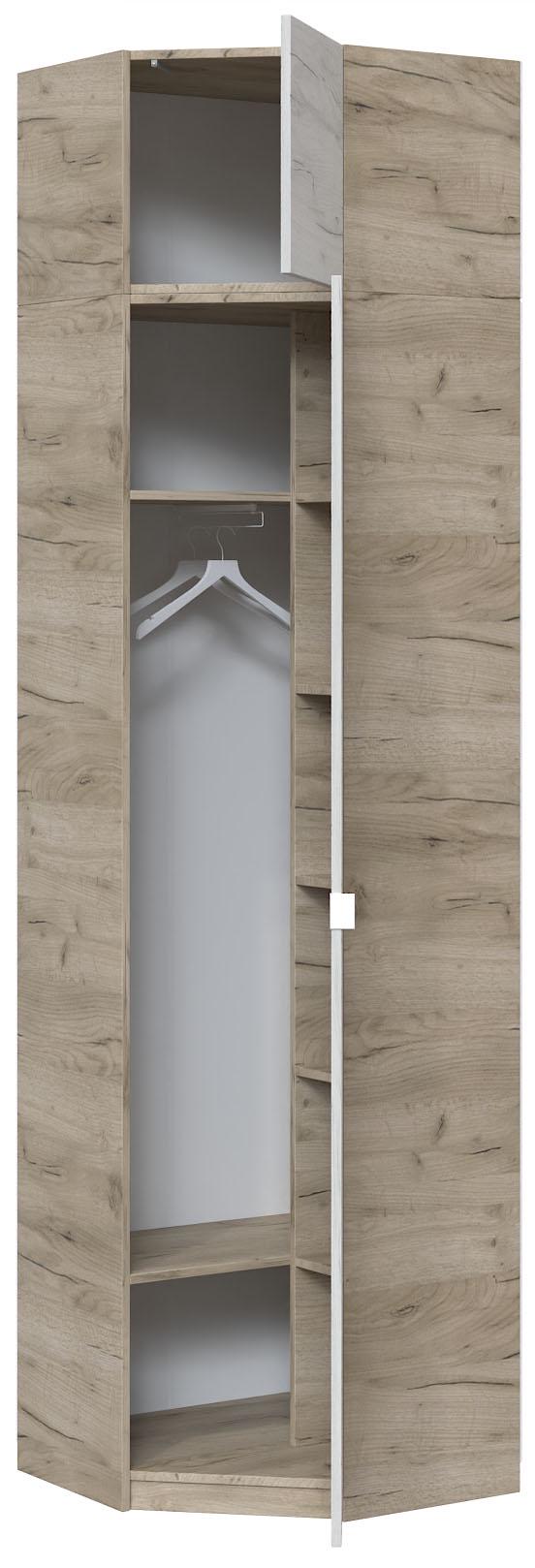 Шкаф угловой с зеркалом Мастер Форм Тетрис 620х376х2400 мм Дуб крафт серый/Дуб крафт белый (31915) - фото 2 Шкаф угловой с зеркалом Мастер Форм Тетрис 620х376х2400 мм Дуб крафт серый/Дуб крафт белый (31915) - фото 2