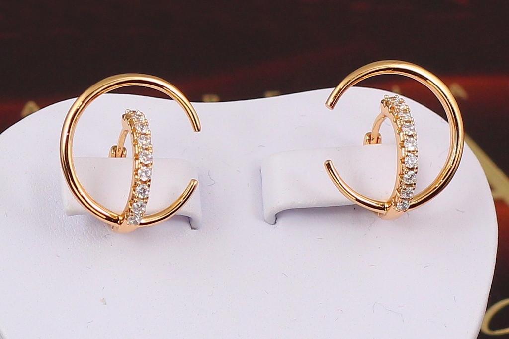 Серьги Xuping Jewerly орбитальная станция 1,9 см Золотистый (2505268443)