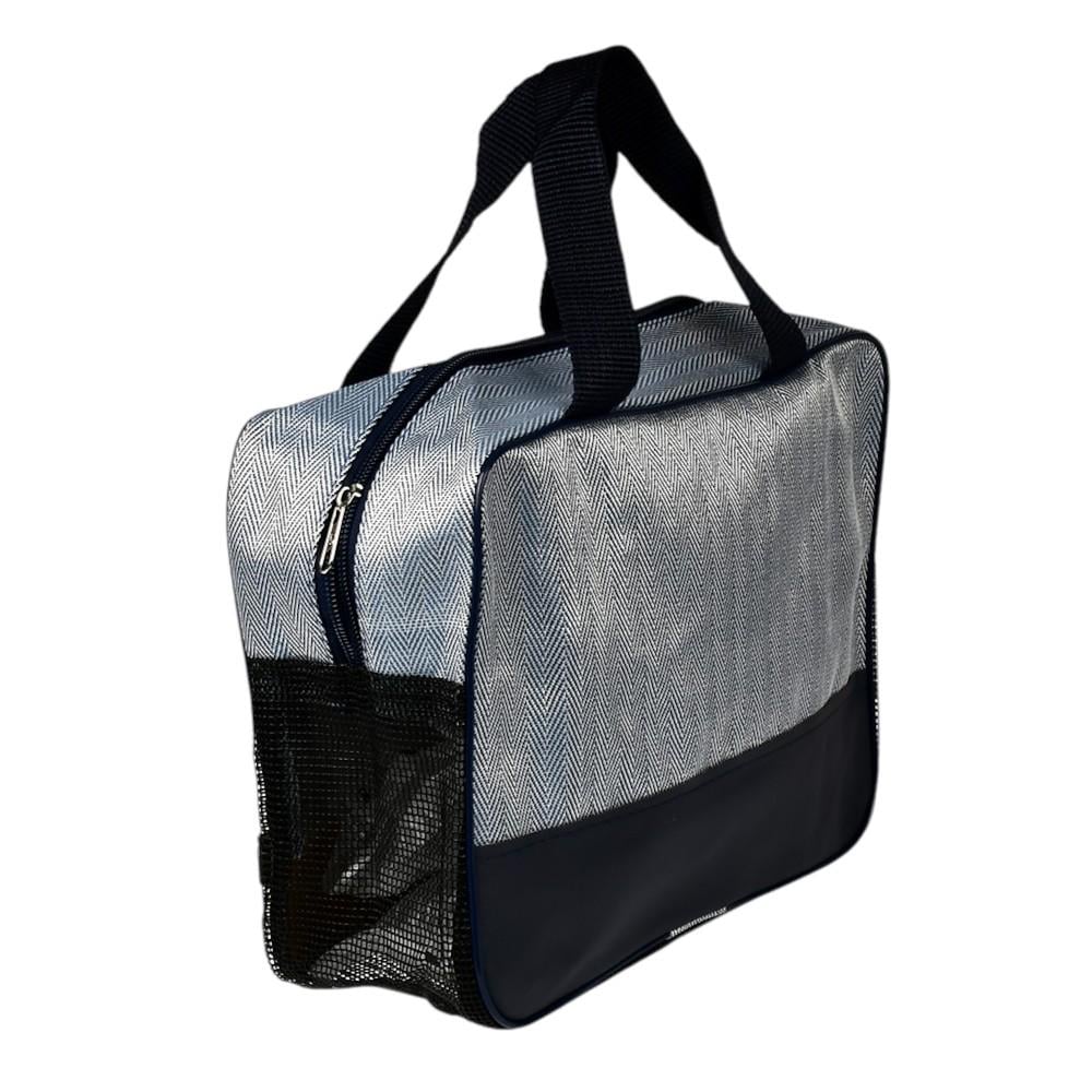 Косметичка дорожня Stenson Classic поліестерова/2 довгі ручки 26х18х9,5 см Сіро-чорний (R33409)