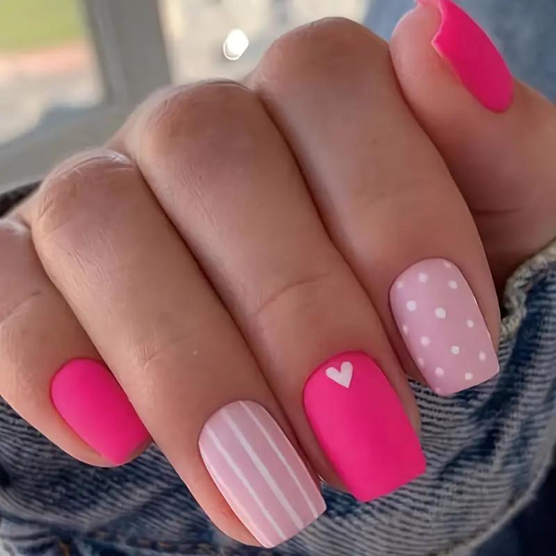 Накладные ногти с дизайном квадрат с клеевыми пластинами 24 шт. Оттенки розового - фото 3 Накладные ногти с дизайном квадрат с клеевыми пластинами 24 шт. Оттенки розового - фото 3