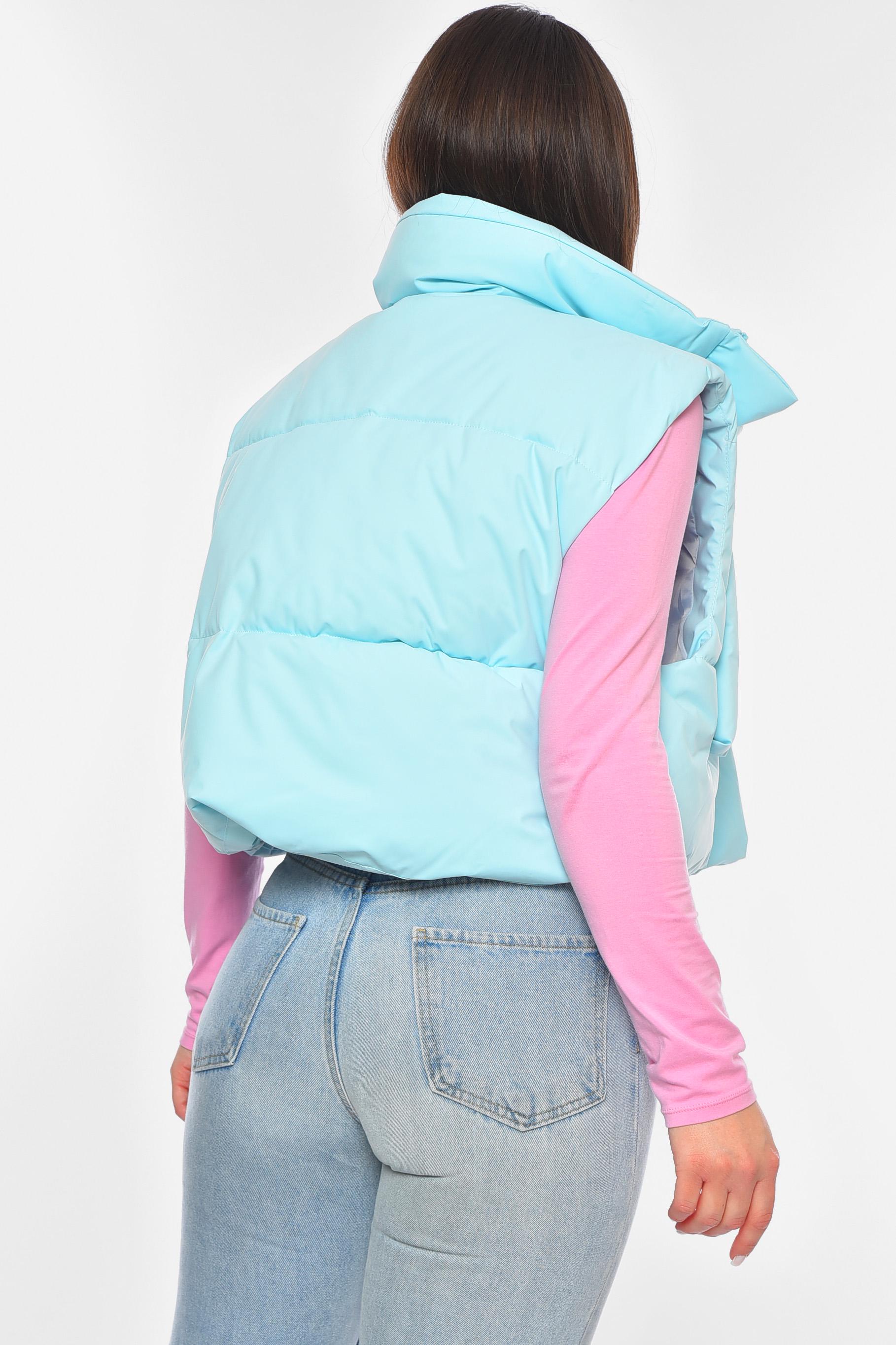 Жилетка жіноча однотонна 200560 M Блакитний - фото 3 Жилетка жіноча однотонна 200560 M Блакитний - фото 3