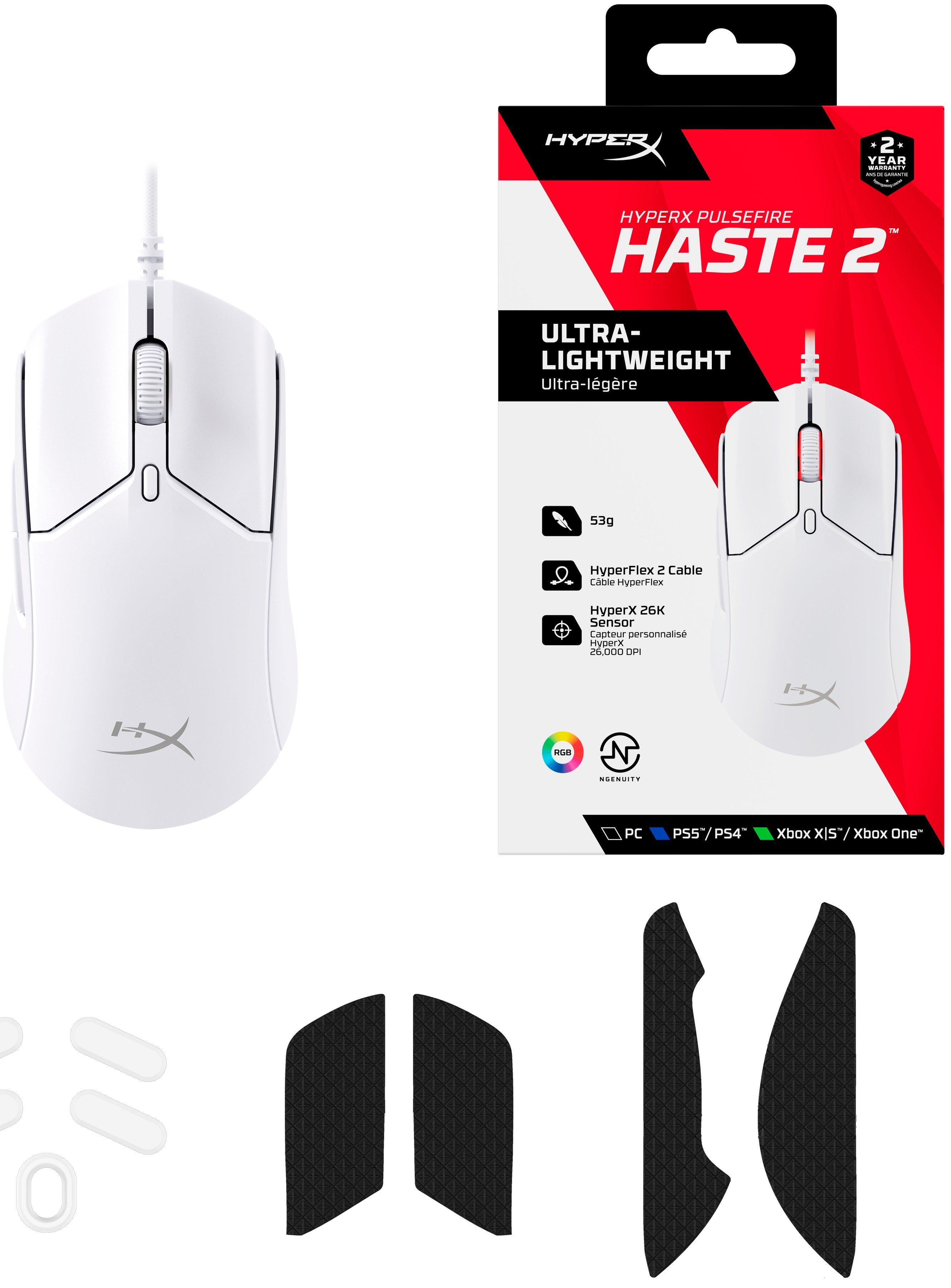 Мишка геймерська провідна HyperX Pulsefire Haste 2 RGB-підсвічування 26000 dpi кабель 1,8 м Білий (627020) - фото 7