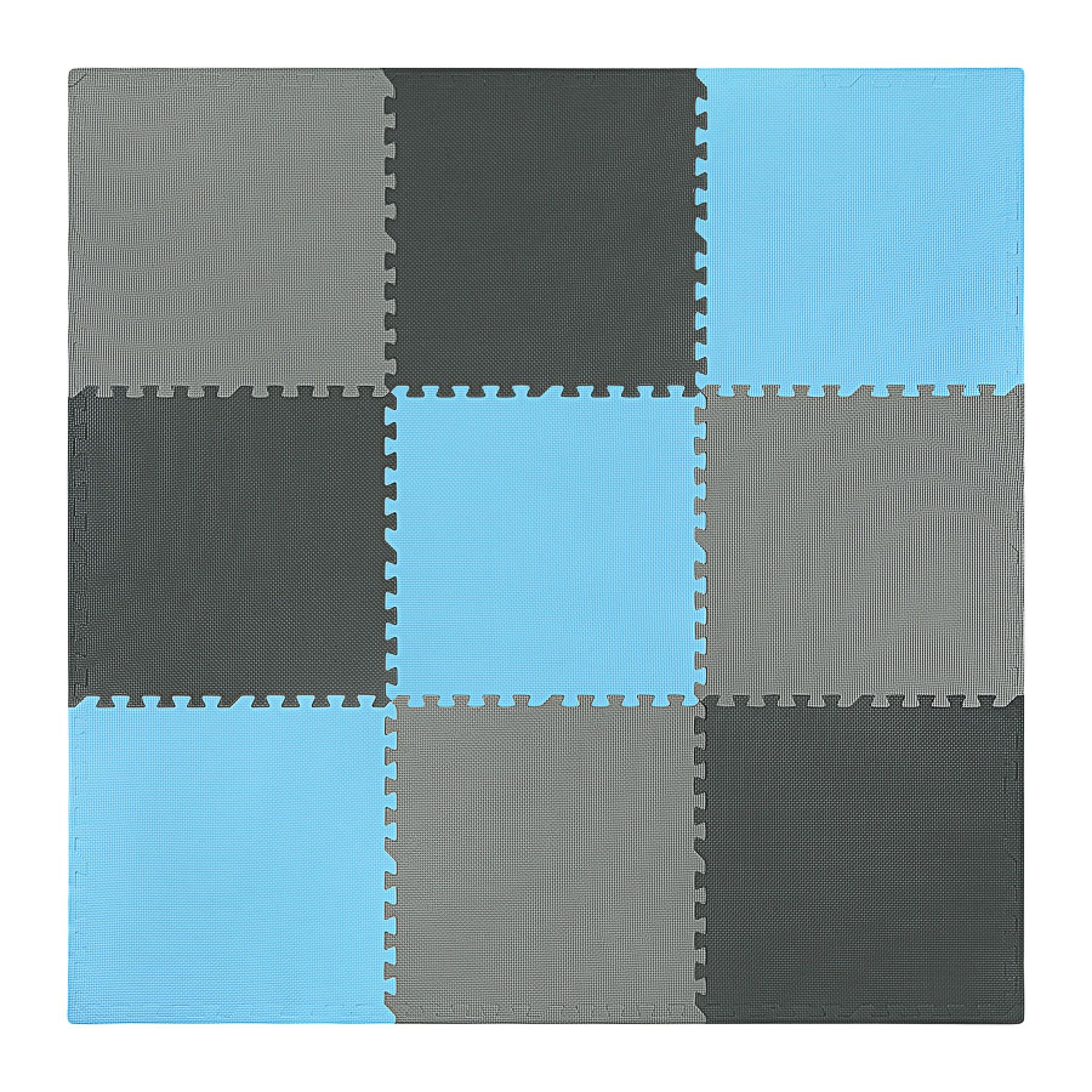 Мат-пазл 4fizjo Mat Puzzle EVA ластівчин хвіст 180x180x1 см Black/Grey/Light Blue (4FJ0156) - фото 2