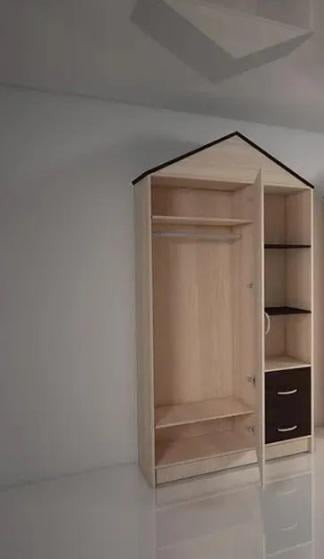 Дитяча шафа Казка DS/04 з полками Дуб молочний/Венге