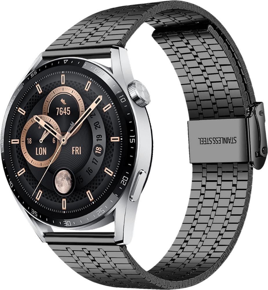 Браслет металлический Counic для Huawei Watch GT3 46 мм Black (34116-2B)