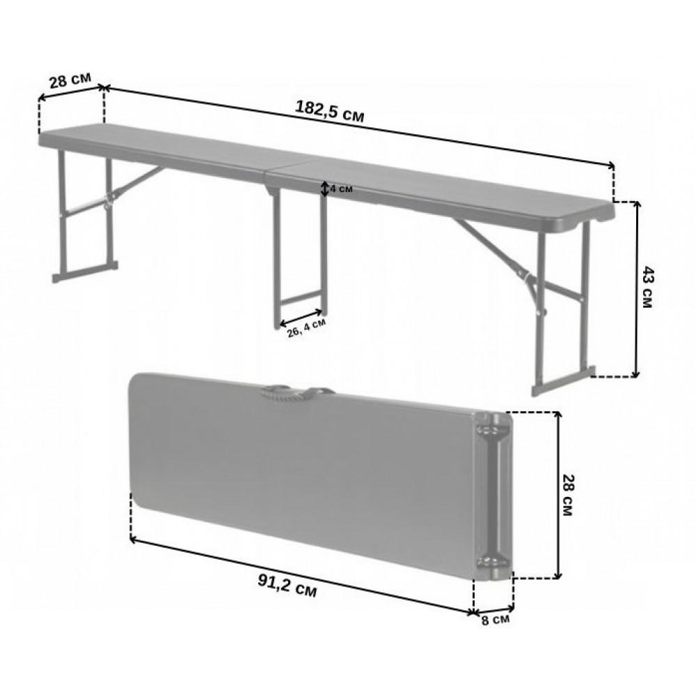 Скамейка садовая Bonro BS 183-2 складная Черный (42400483) - фото 11
