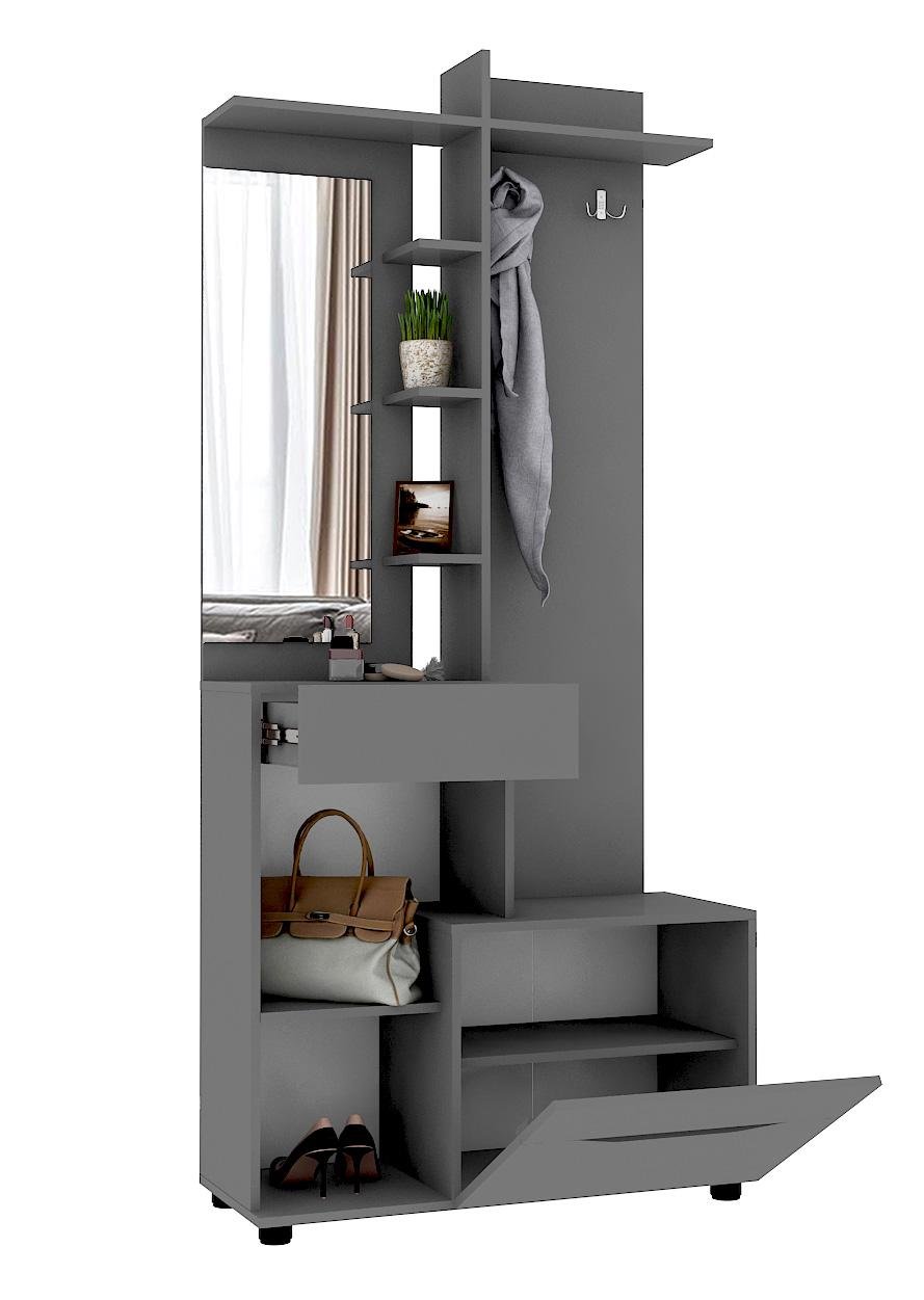 Вешалка Мастер Форм Аякс левосторонняя 900х376х2000 мм Антрацитовый (30906) - фото 2 Вешалка Мастер Форм Аякс левосторонняя 900х376х2000 мм Антрацитовый (30906) - фото 2