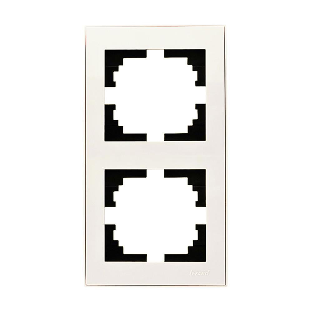 Рамка двомісна вертикальна Rain Перлинний білий (703-3030-152)