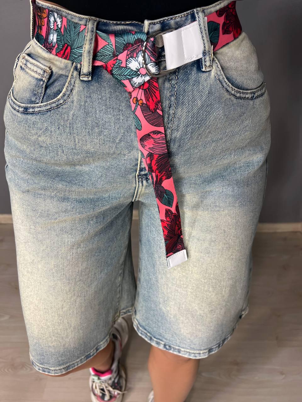 Шорты женские джинсовые Liana 4-012 бермуды средняя длина с ремнем р. 29 Голубой (4026) - фото 7 Шорты женские джинсовые Liana 4-012 бермуды средняя длина с ремнем р. 29 Голубой (4026) - фото 7