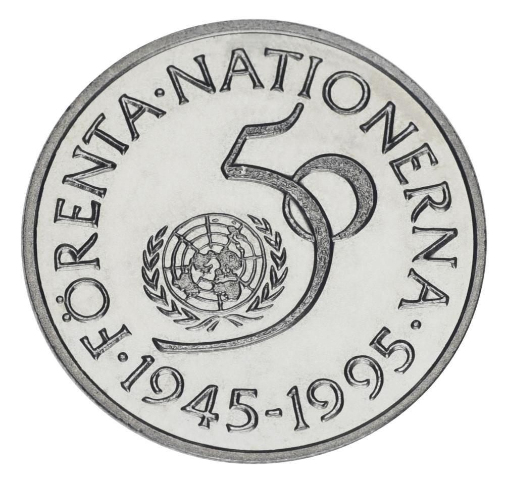 Колекційна монета Швеція 5 крон 1995 UNC 50 років ООН (М20874)