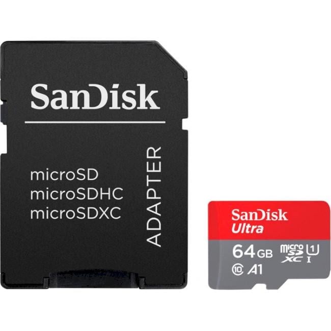 Карта памяти microSDXC SanDisk Ultra адаптер/Гб64 (SDSQUAB-064G-GN6IA) - фото 3