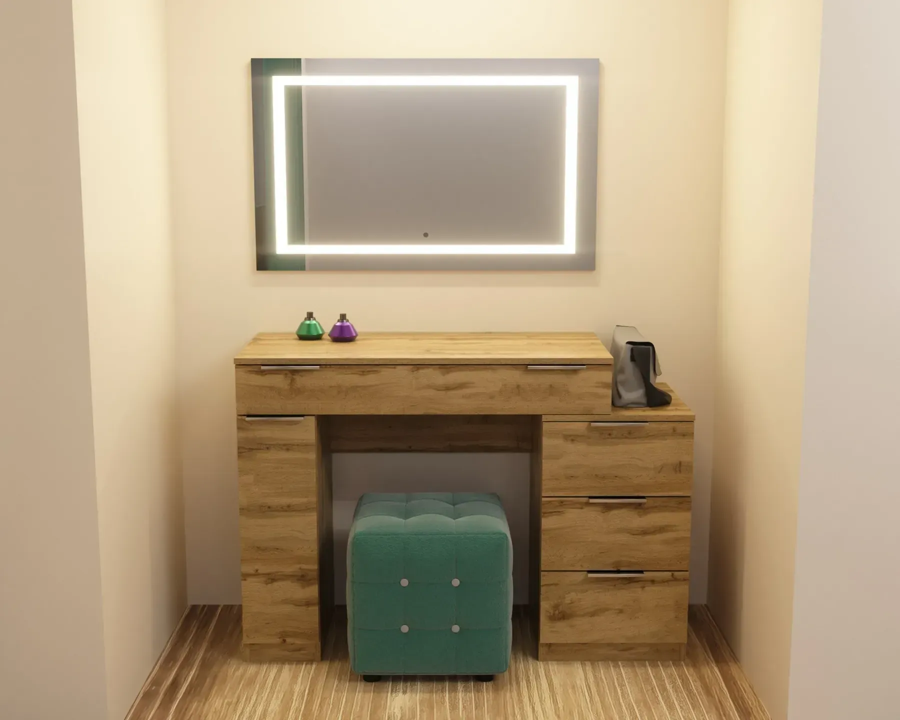 Стіл-трюмо туалетний Kontinent Krystal 1200х452х847 мм Дуб Аппалачі (59321169) - фото 1 Стіл-трюмо туалетний Kontinent Krystal 1200х452х847 мм Дуб Аппалачі (59321169) - фото 1