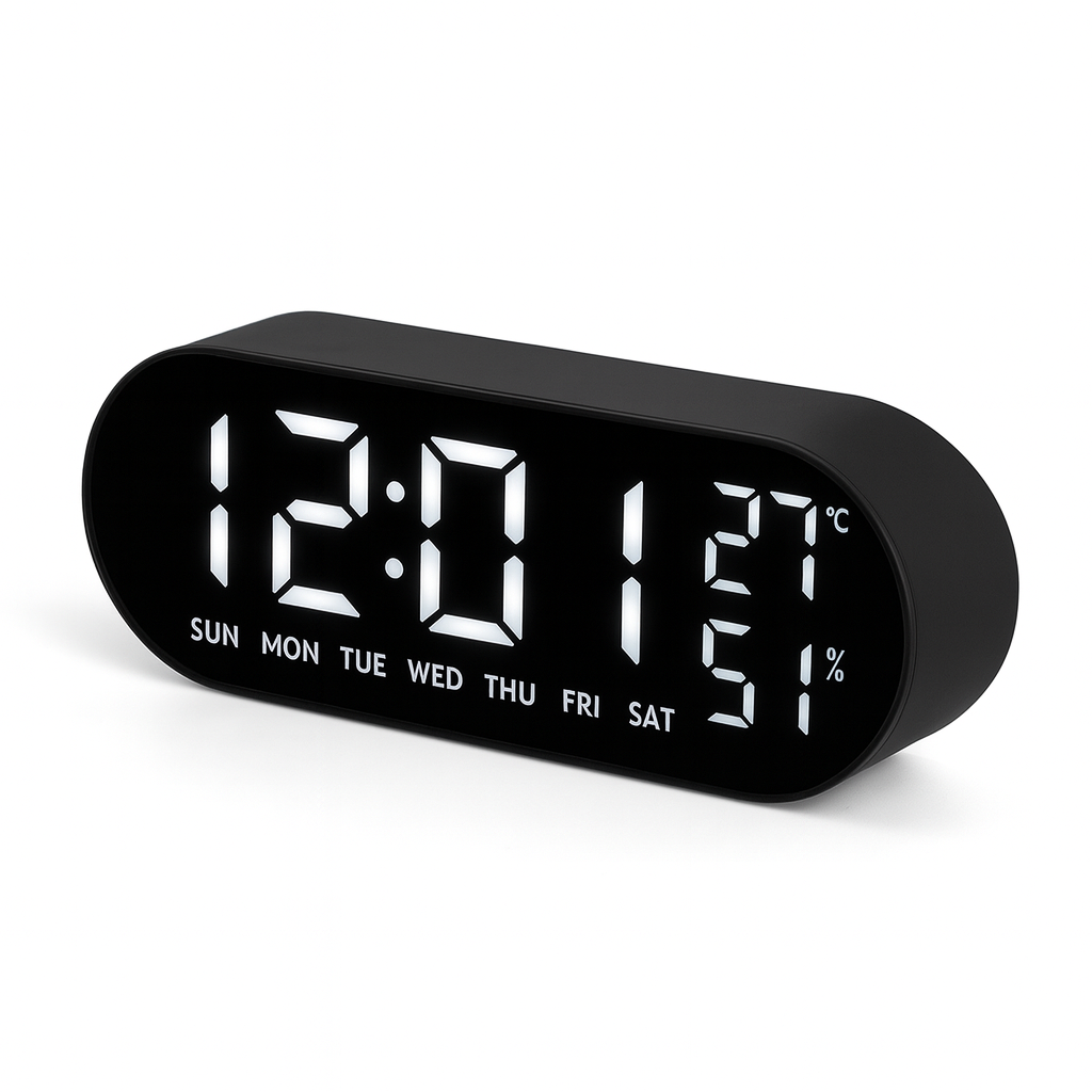 Часы настольные электронные VST 913-6 с белой индикацией USB Черный (31152936)