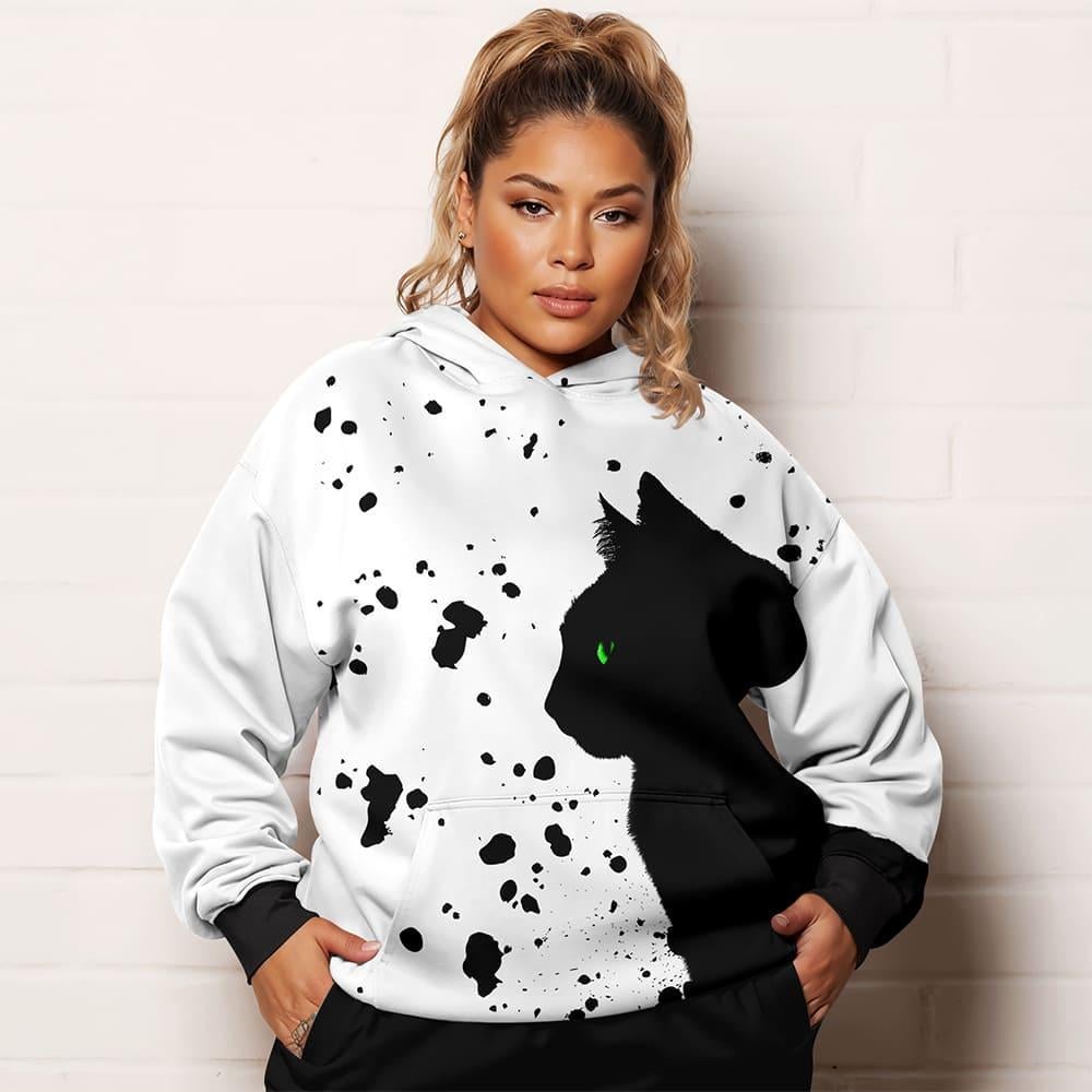 Худі жіноча Котик батал 5XL Білий (11345)