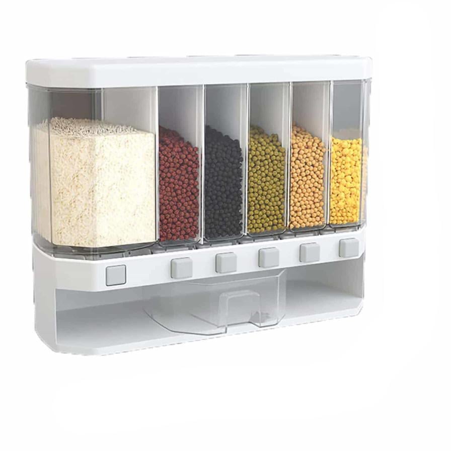 Диспенсер для сыпучих продуктов Assorted Grain Rice Bucket на 6 секций до 10 кг 4х38х32 см (opt-13331)