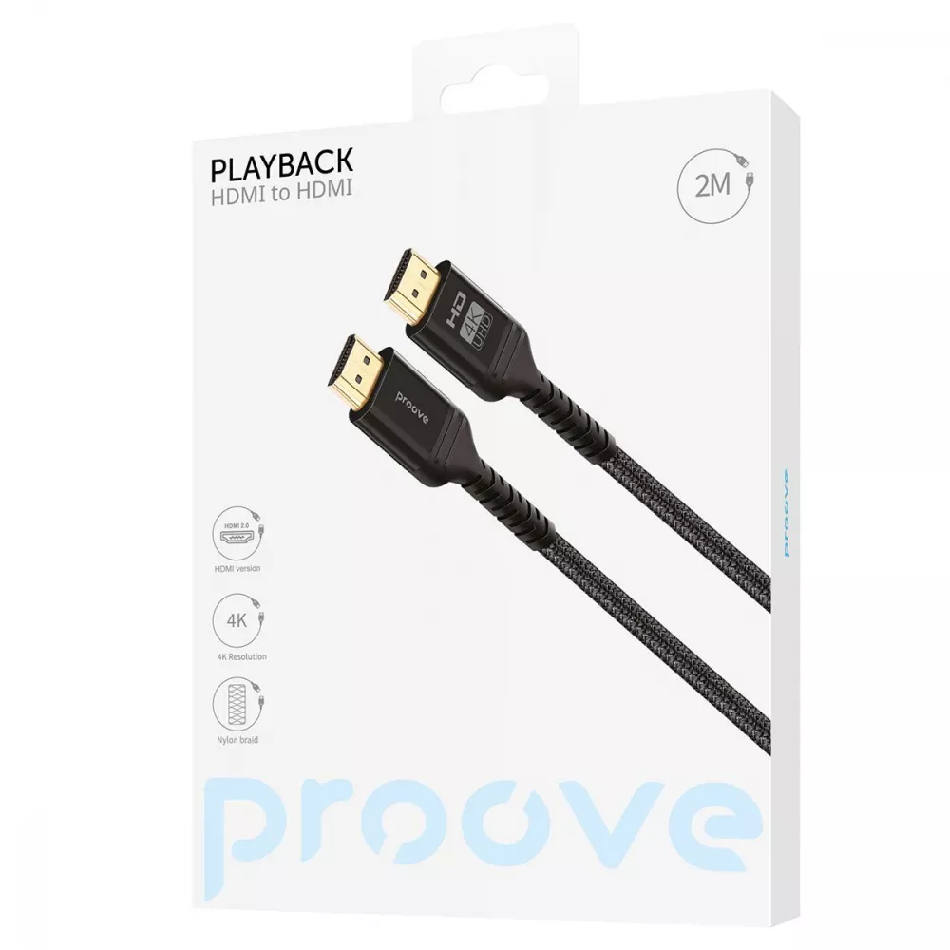 Кабель Proove PlayBack 4K HDMI to 4K HDMI 2 м Black (51262) - фото 2