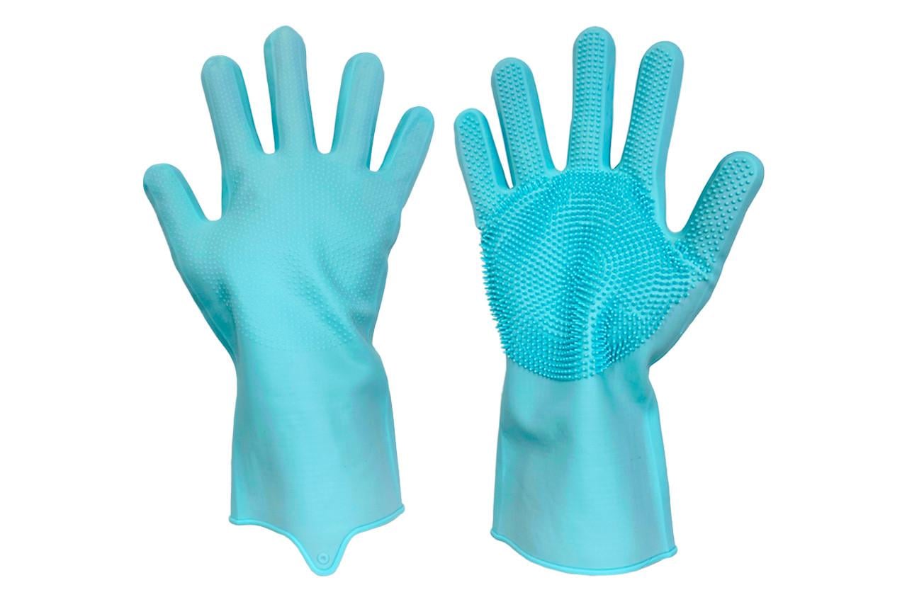 Перчатки для мытья посуды Kitchen Gloves с щеткой (НФ-00005741)