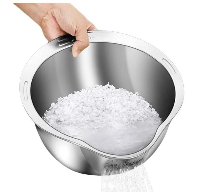 Друшляк з бічними зливами для очищення фруктів та овочів універсальний