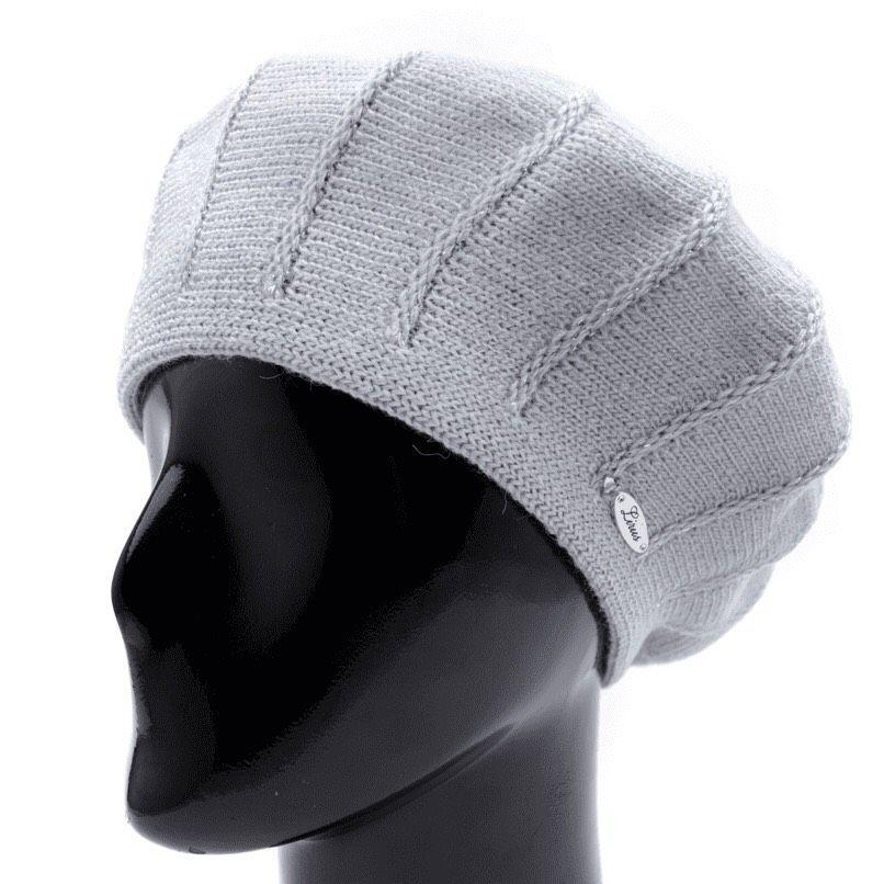 Берет шерстяной Lirus Милан двойной р. 56-58 Светло-серый (38923)