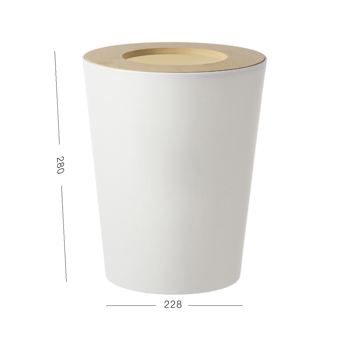 Мусорное ведро MVM Scandinavia BIN-20 9L WHITE/WOOD без крышки 9 л Белый (218364) - фото 8