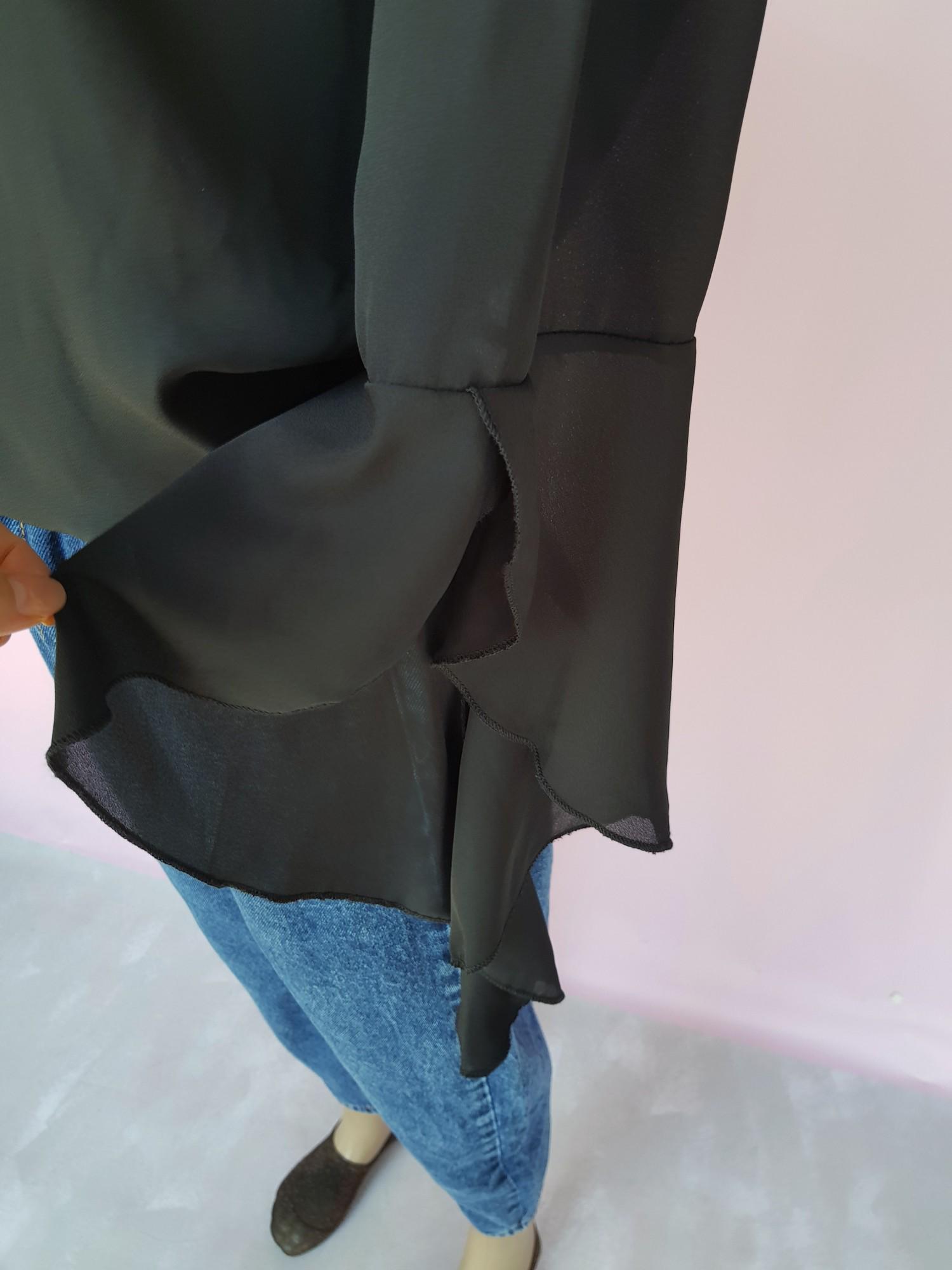 Блуза Boohoo с фигурными рукавами XL Черный (10410/48) - фото 7