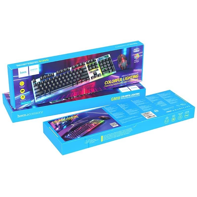 Комплект клавіатура та мишка Hoco Gaming Combo Luminous RGB GM18 2в1 (17779273) - фото 4