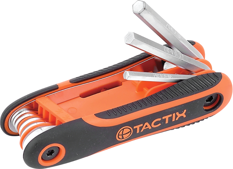 Набор шестигранных ключей Tactix складная сталь Cr-V 2-8 мм 8 шт. (INSKLKLHX080000CT0)