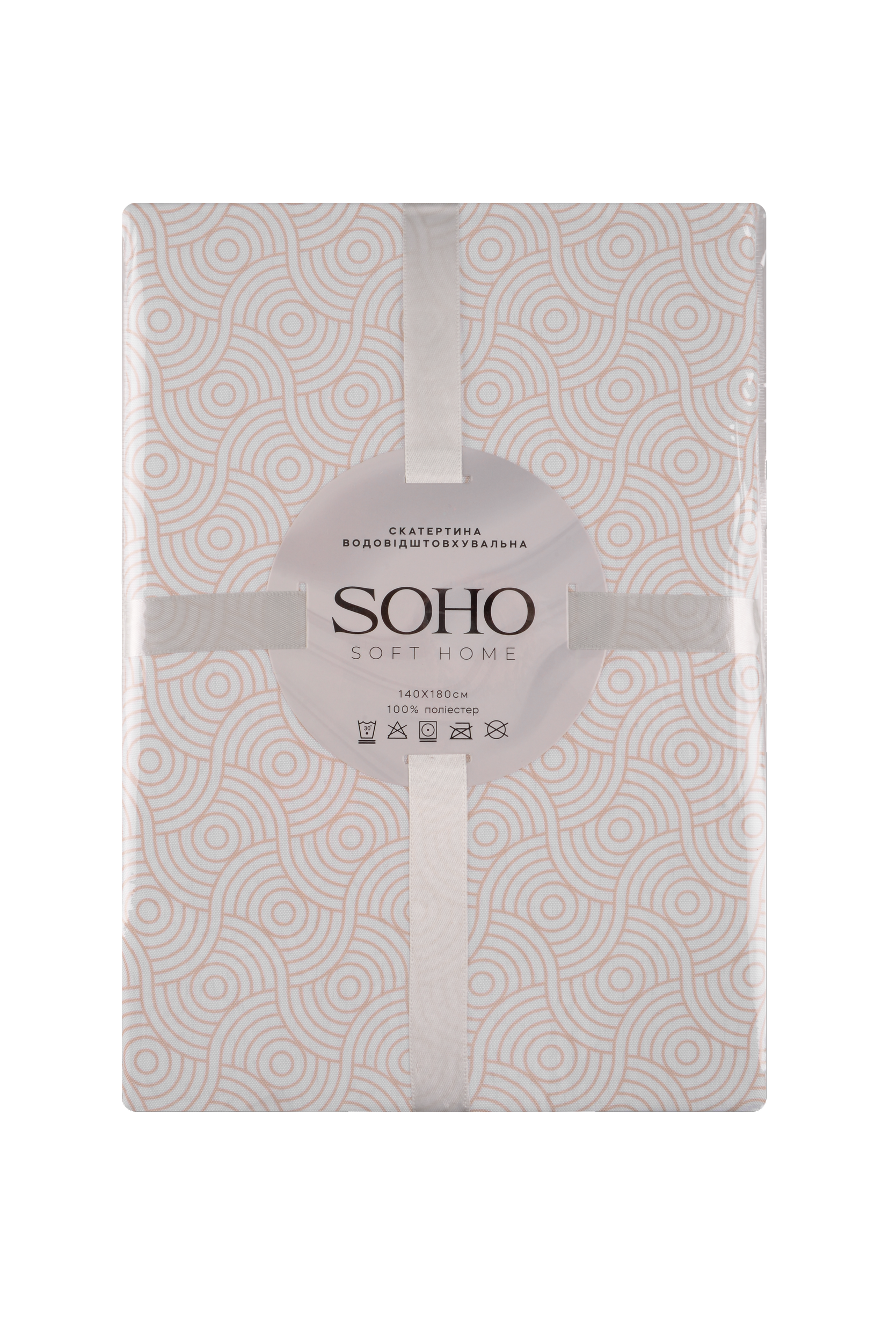 Скатерть водоотталкивающая SOHO Сircles Cream 140х180 см (04-TC-00639-1)