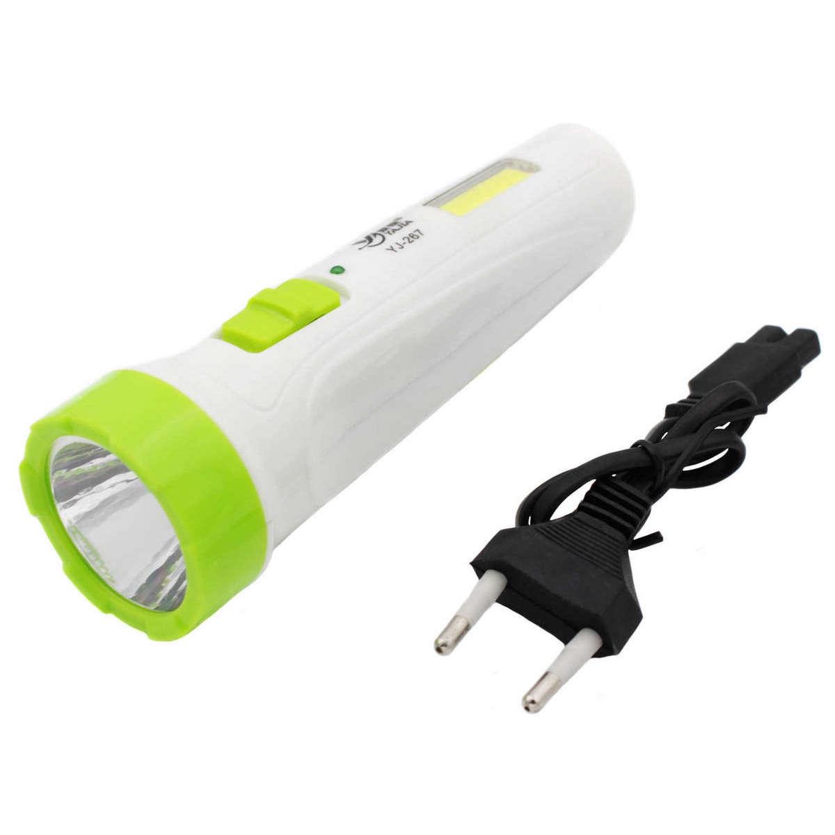 Фонарь ручной переносной 267 аккумуляторный светодиодный Зеленый