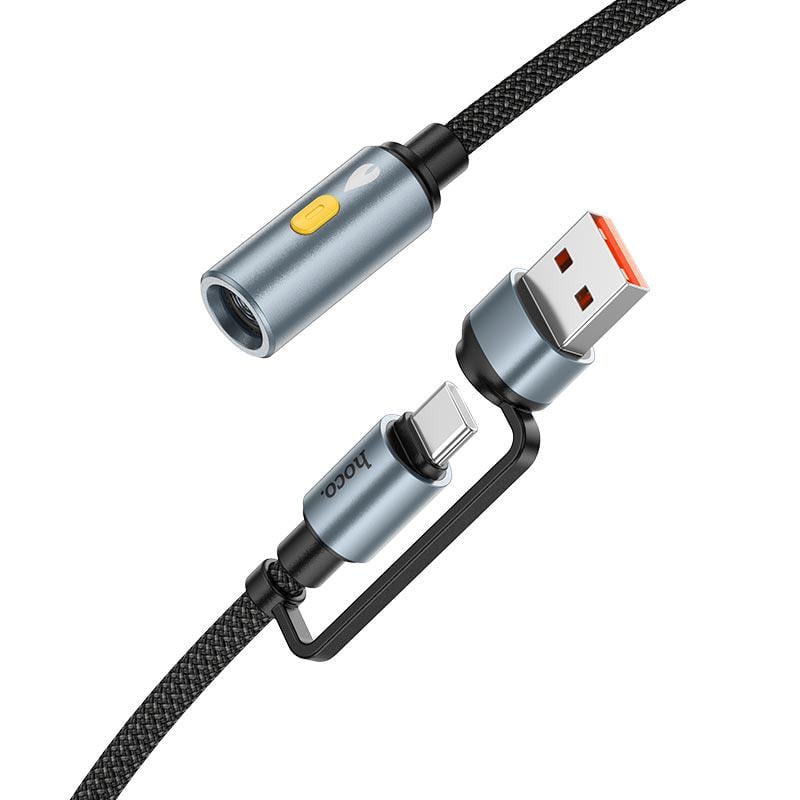 Кабель для розпалювання сигарет Hoco UA38B 0,3 м USB Type-A/Type-C Чорний (27457132)