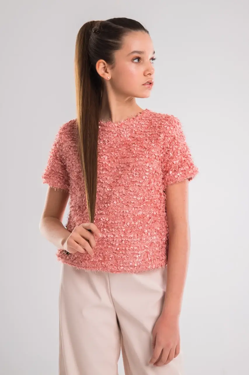 Блуза на девочку Suzie с коротким рукавом 152 см Пудровый (27225812)